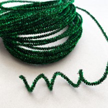 Mini Metallic Wired Tinsel Cord in Emerald Green ~ 1/8" wide ~ 10 meter length